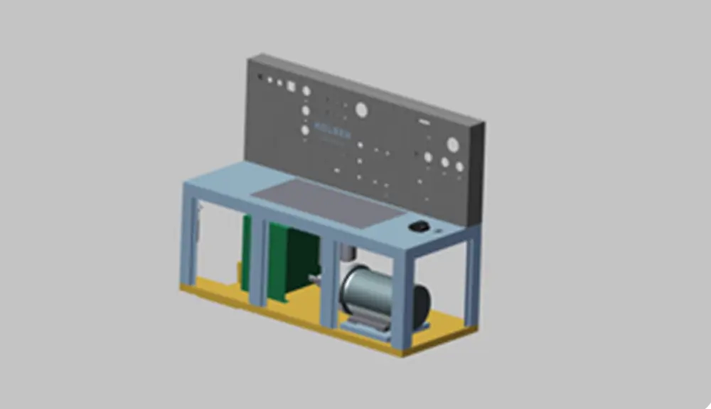 Progetto 3D del banco di collaudo TOTAL PLUS 012